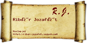 Ribár Jozafát névjegykártya